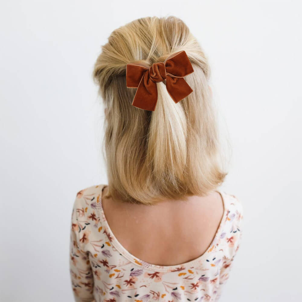 5PCS Cute Velvet Bow Hair Clips Set