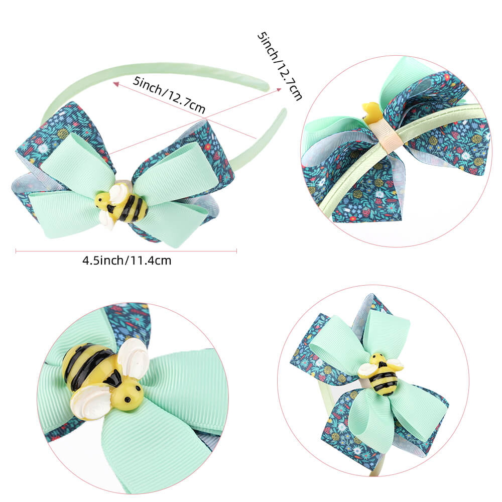 Pretty Bees Floral Little Girl Hair Bands