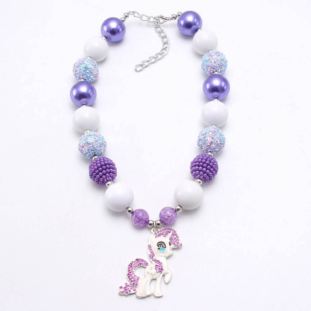 Cute Unicorn Crystal Beads Necklace