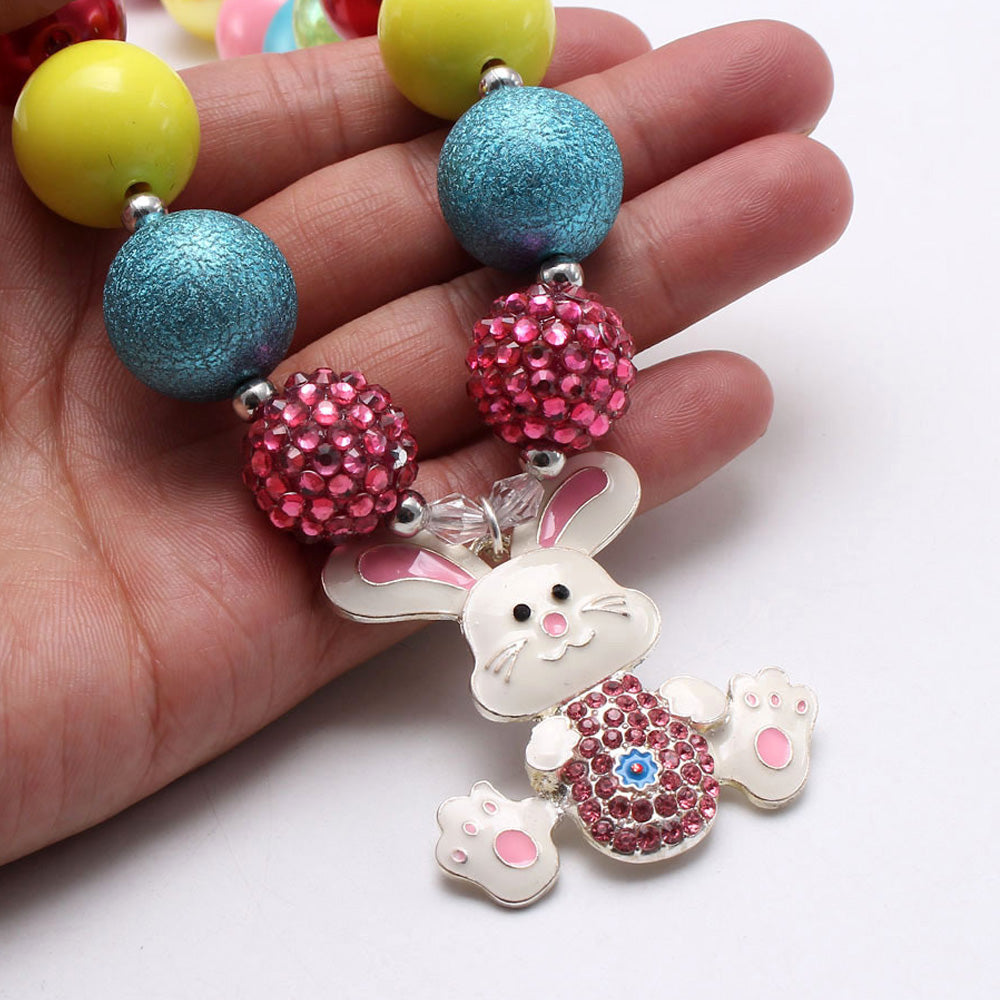 Easter Bunny Colorful Bead Necklace