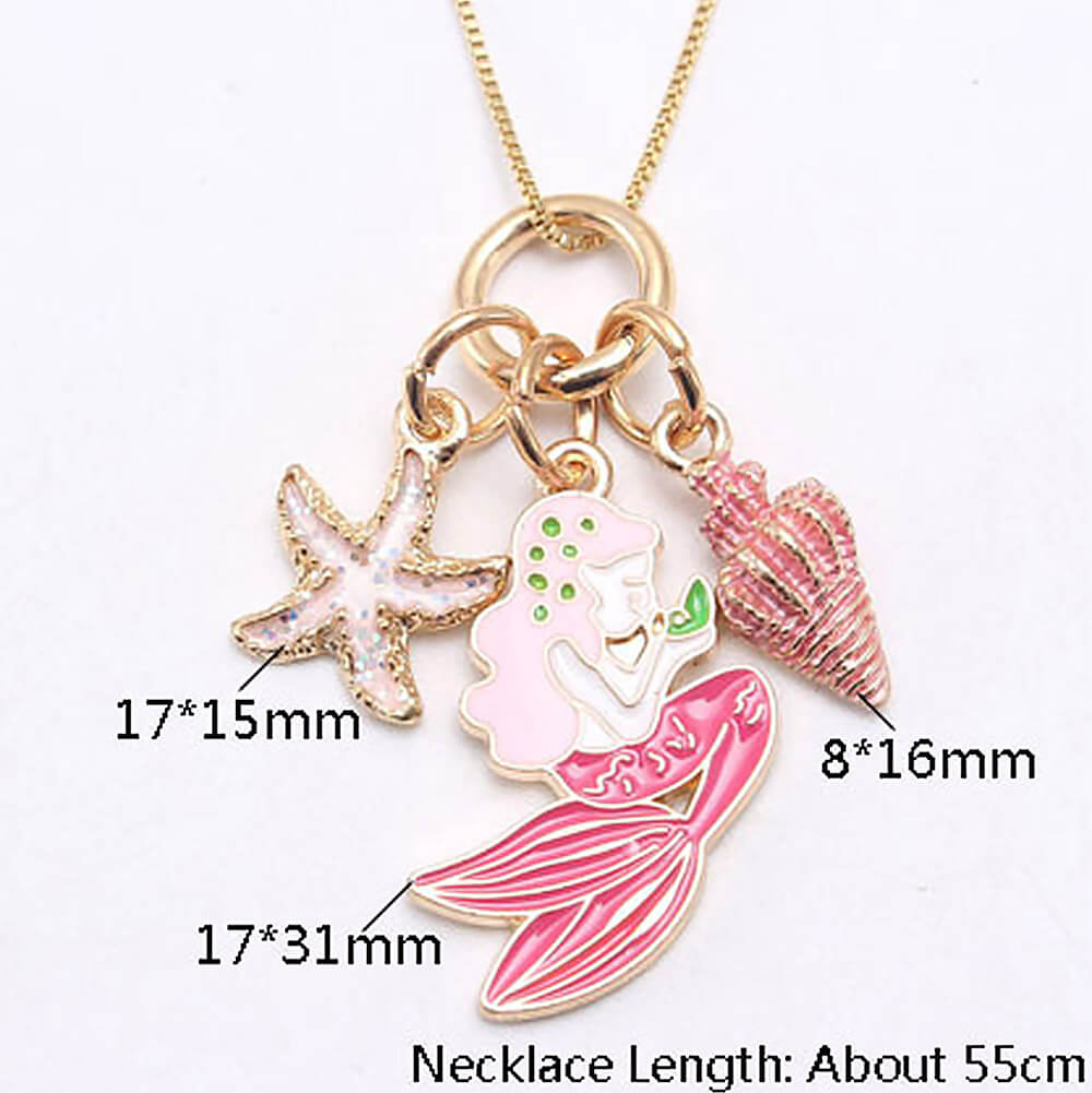 Starfish Mermaid Pendant Girl Necklace