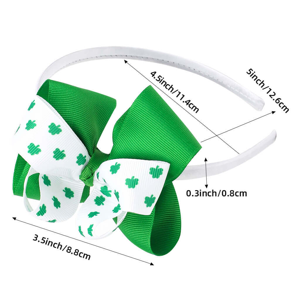 Girl Shamrock Bows Clover Hair Bands