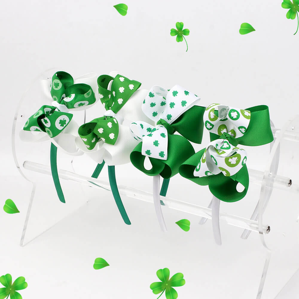 Girl Shamrock Bows Headband