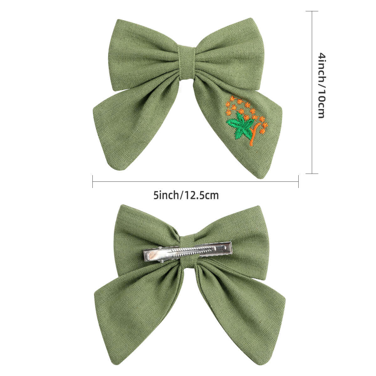 5'' Embroidery Flower Hair Bows