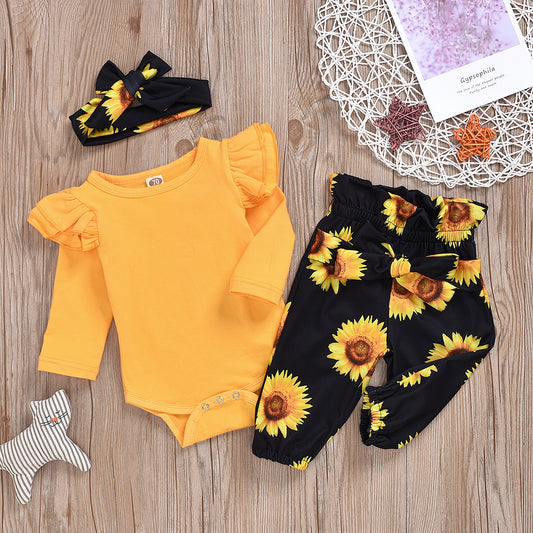 Sunflower baby romper