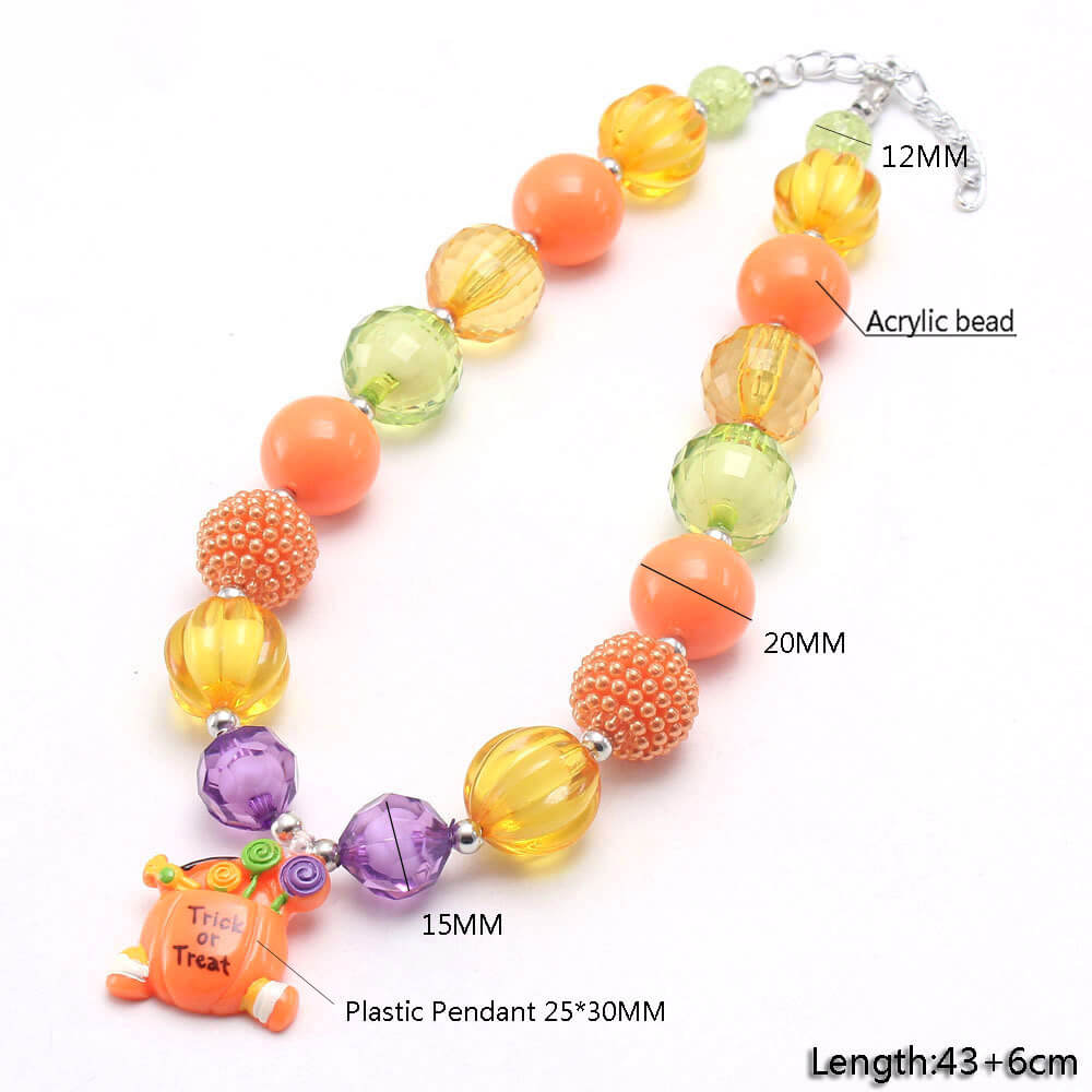 Trick or Treat Pumpkin Beads Necklace