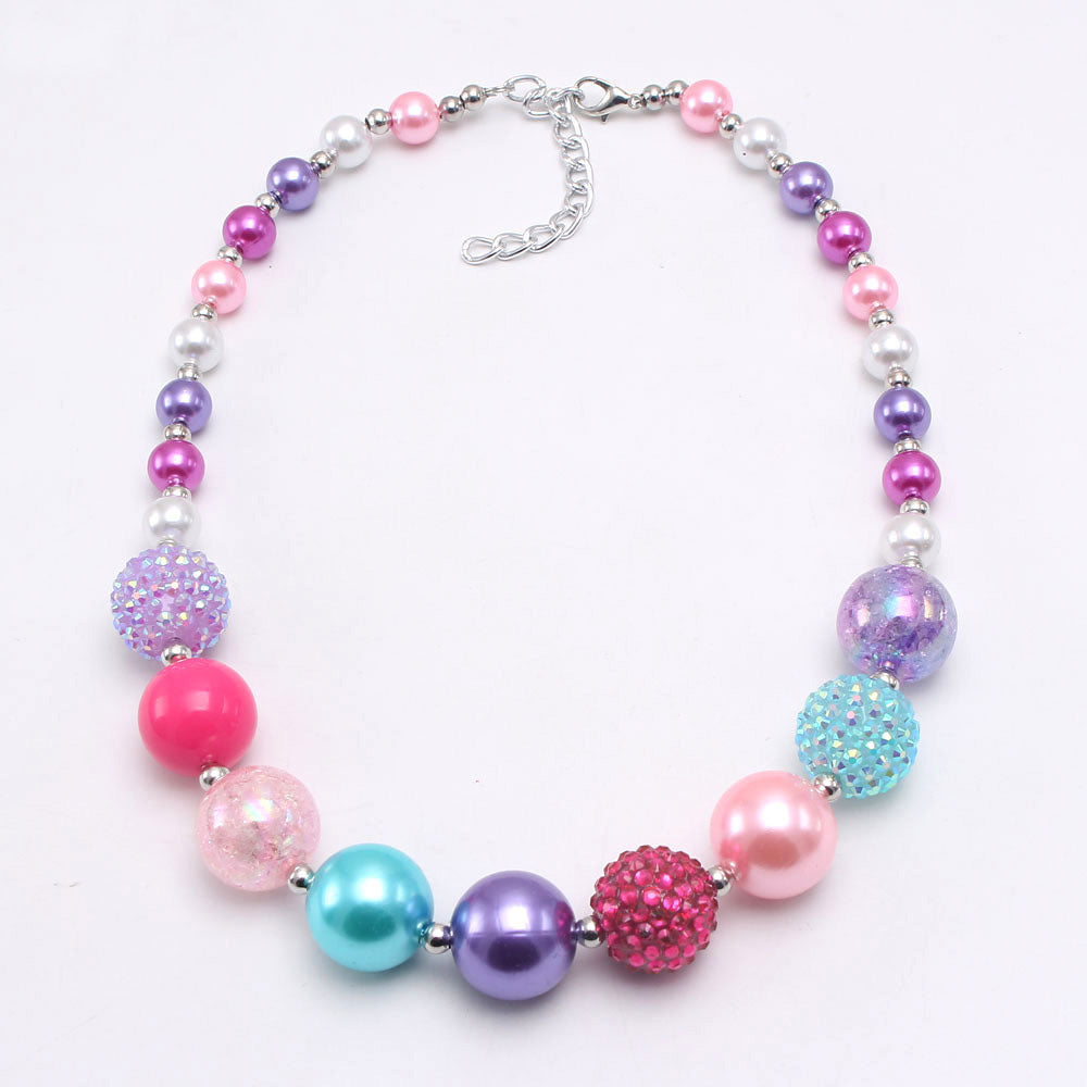 Candy Color Beads Girl Crystal Necklace