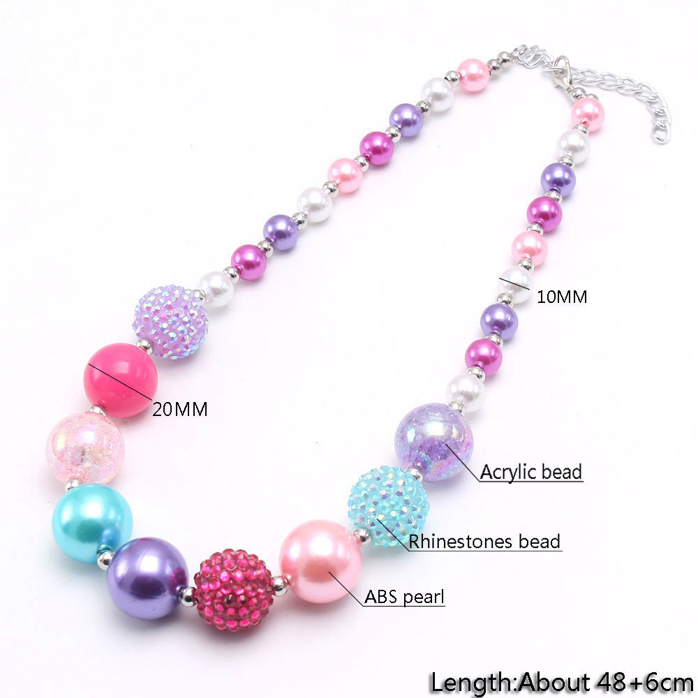 Candy Color Beads Girl Crystal Necklace