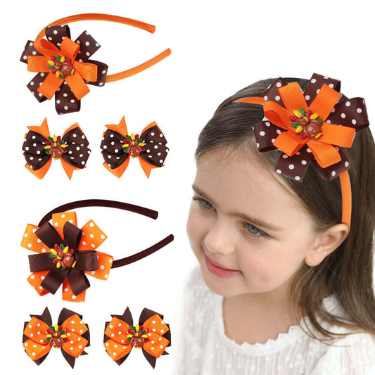 Thanksgiving Day Turkey Bow Headbands