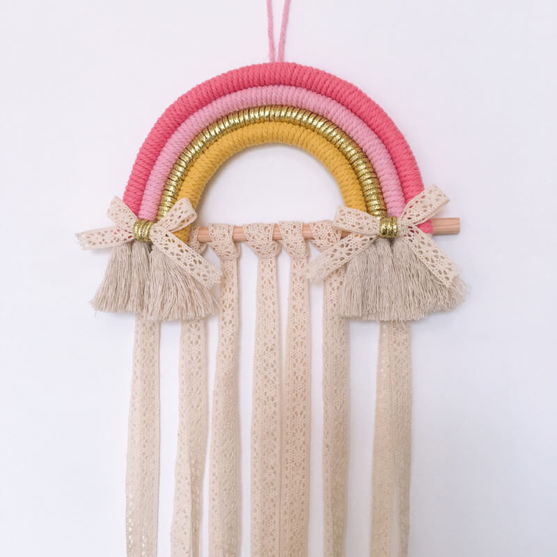 Rainbow Tassel Hair Bow Holder