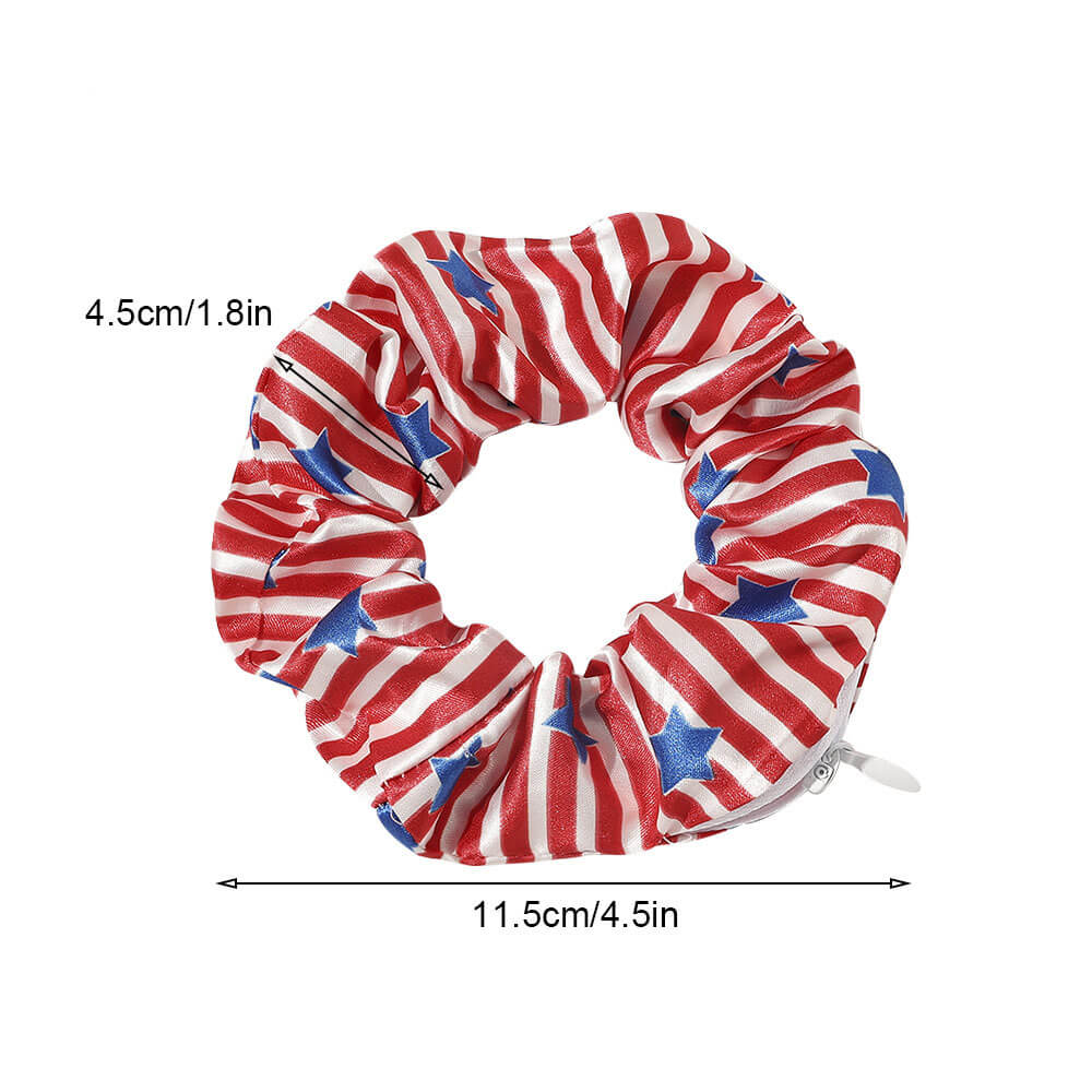American Flag Zipper Scrunchies