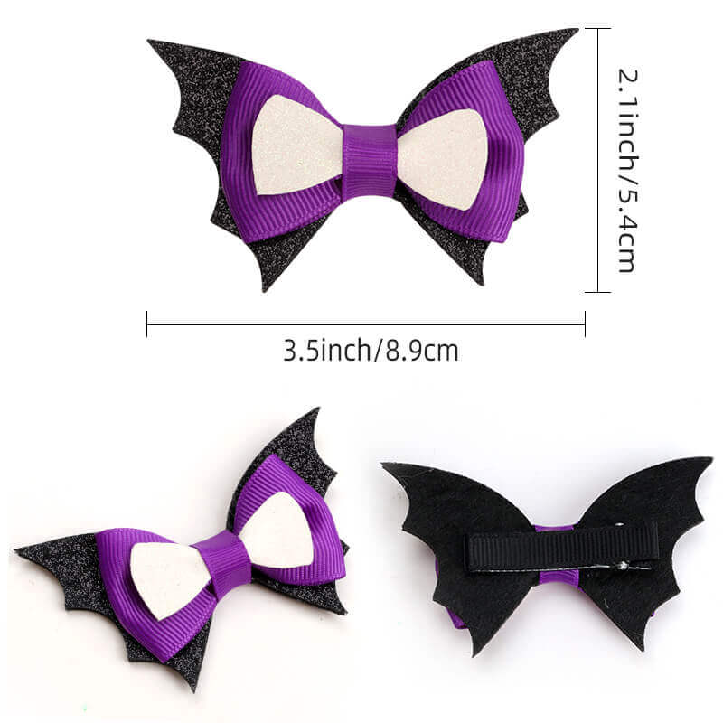 Halloween Bat Bow Hair Clips
