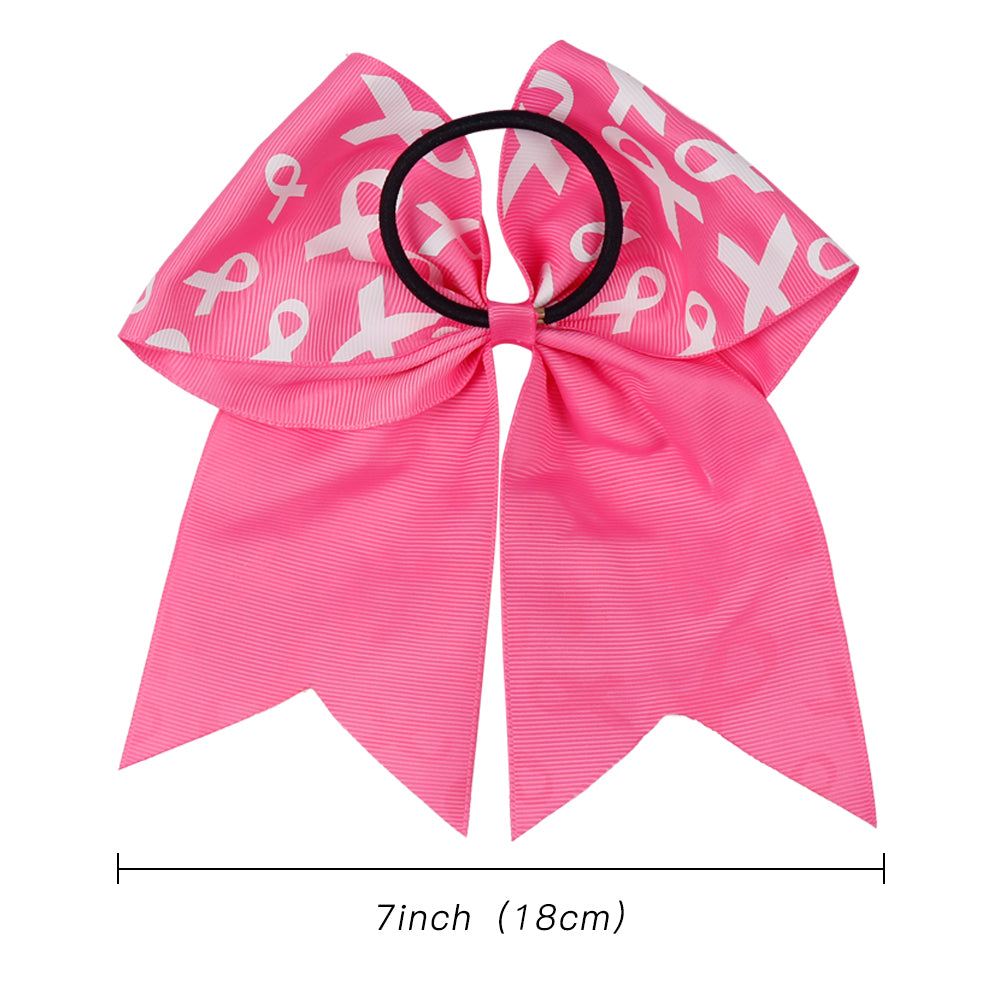 20PCS Hot Pink Breast Cancer Cheer Bows