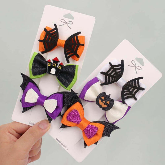 3PCS Halloween Glitter Hairpins