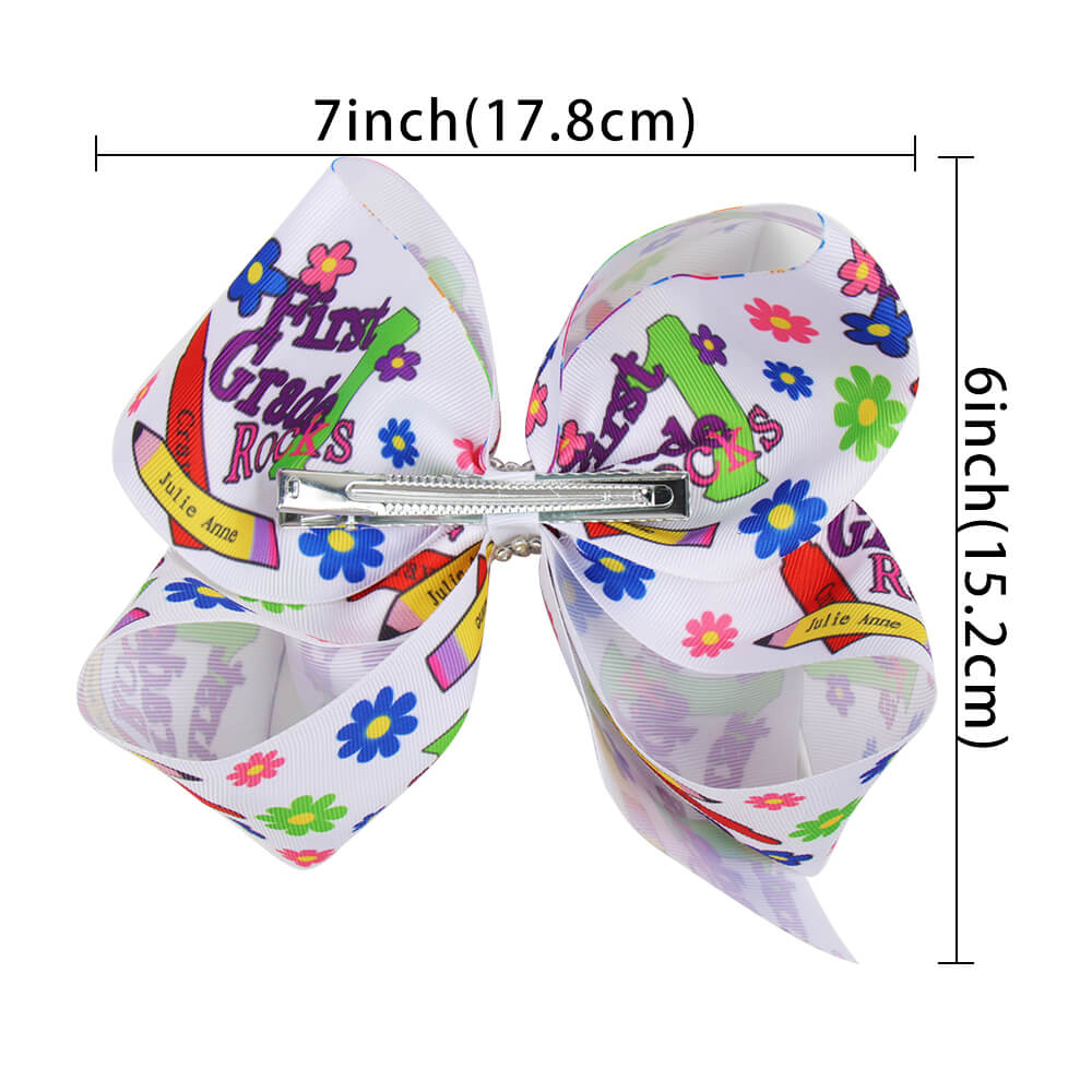 Back To School Large Hair Bows for Girls