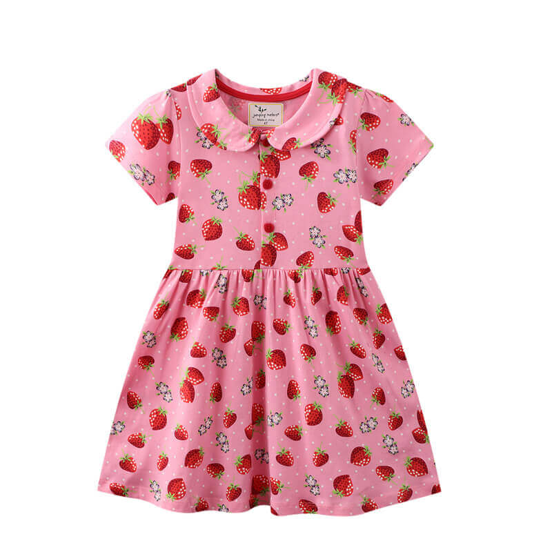 Strawberry Lapel Girl Dress