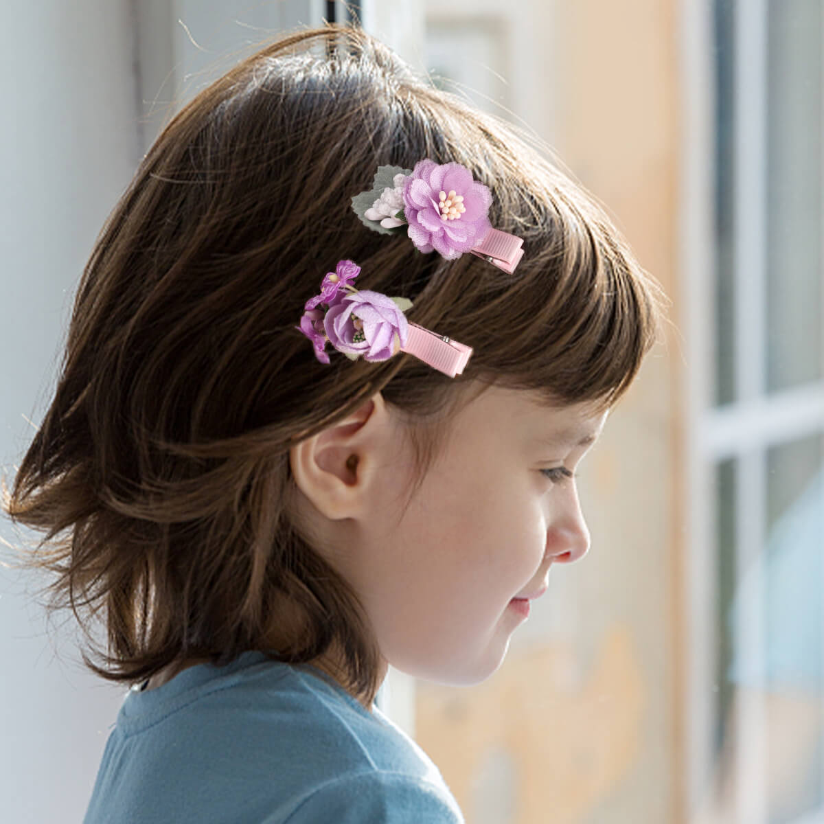 Artificial Flower Hair Bows for Girl