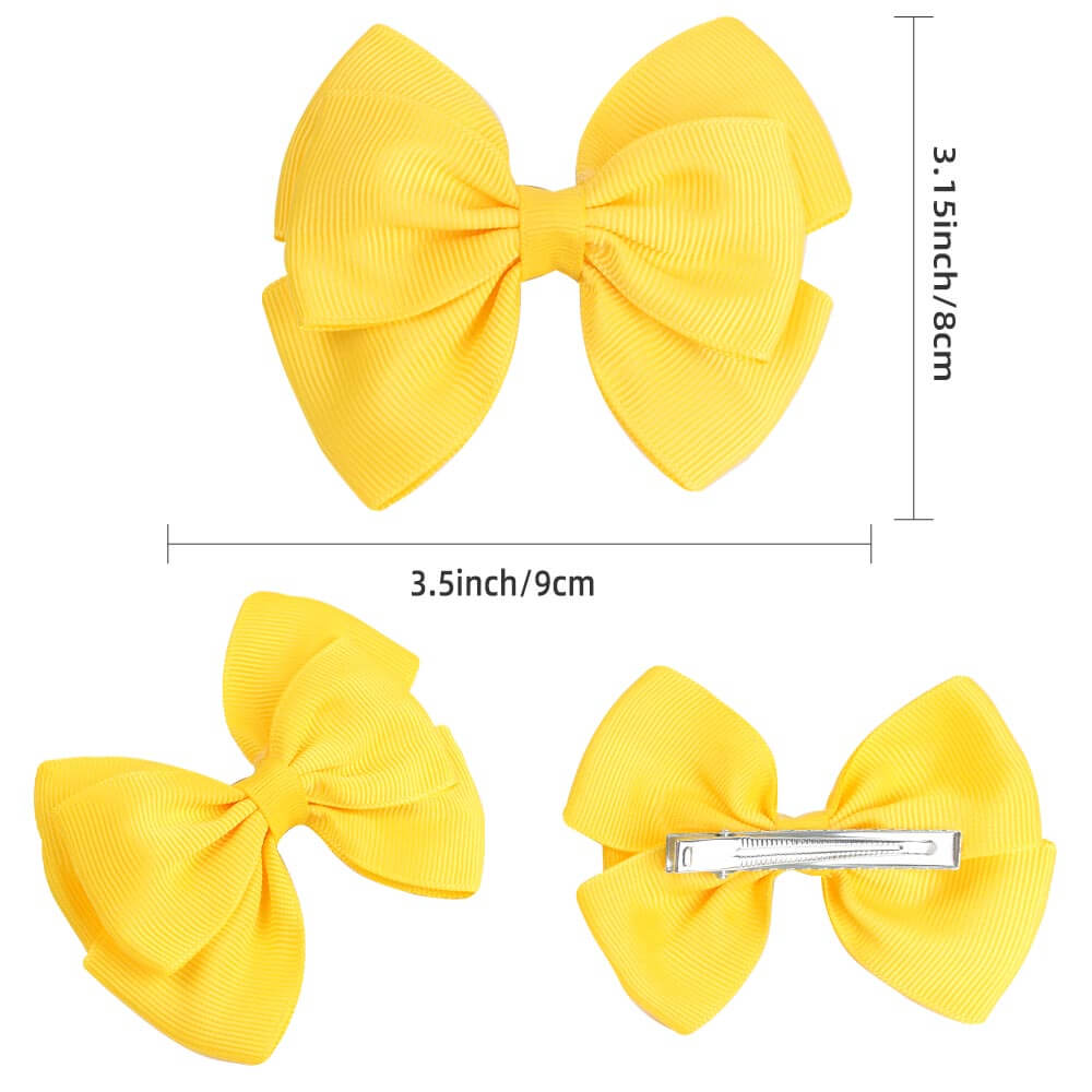 20PCS 3.5 inch Solid Color Hair Bows