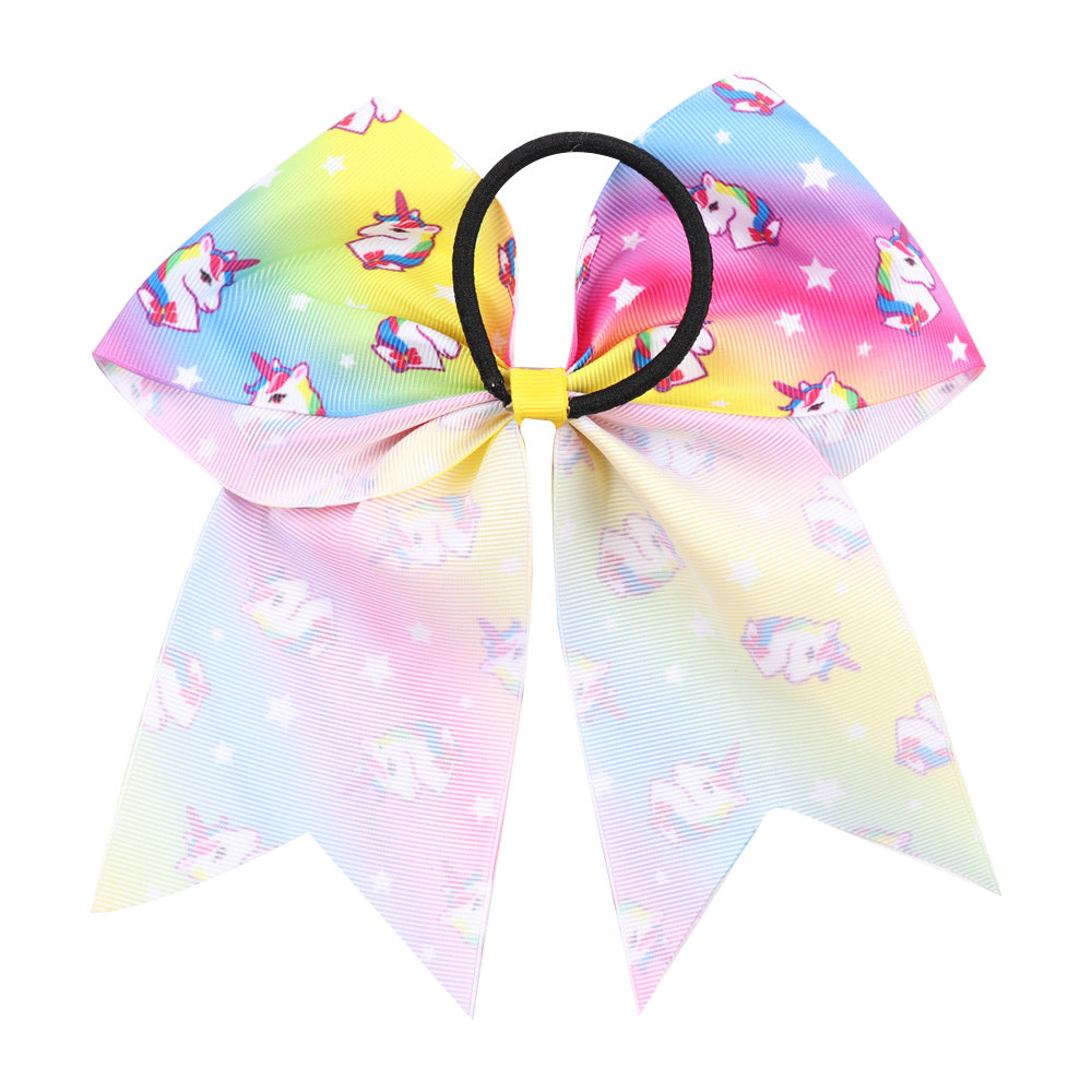 Unicorn Cartoon Cheer Bows