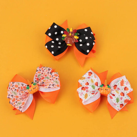 Thanksgiving Day Turkey Hair Bows