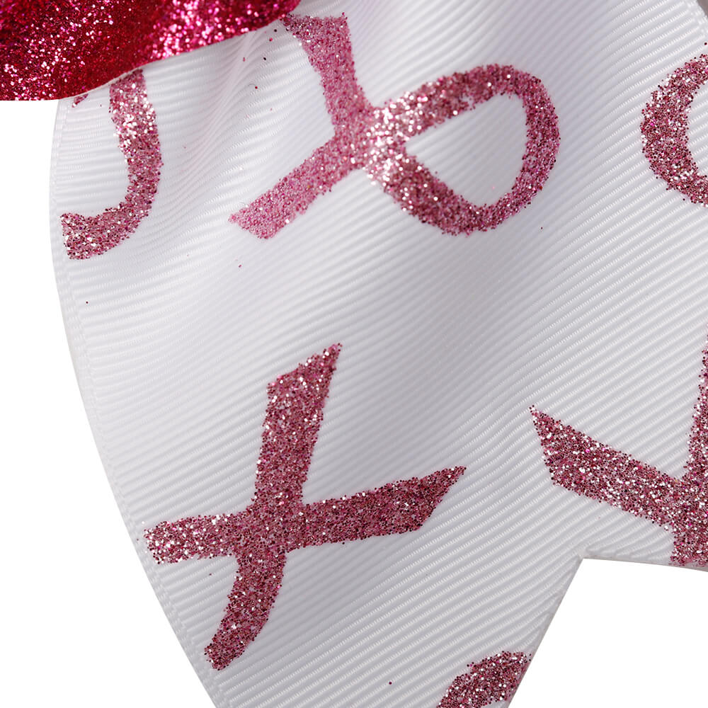 20PCS Breast Cancer Awareness Pink Glitter Cheer Bows