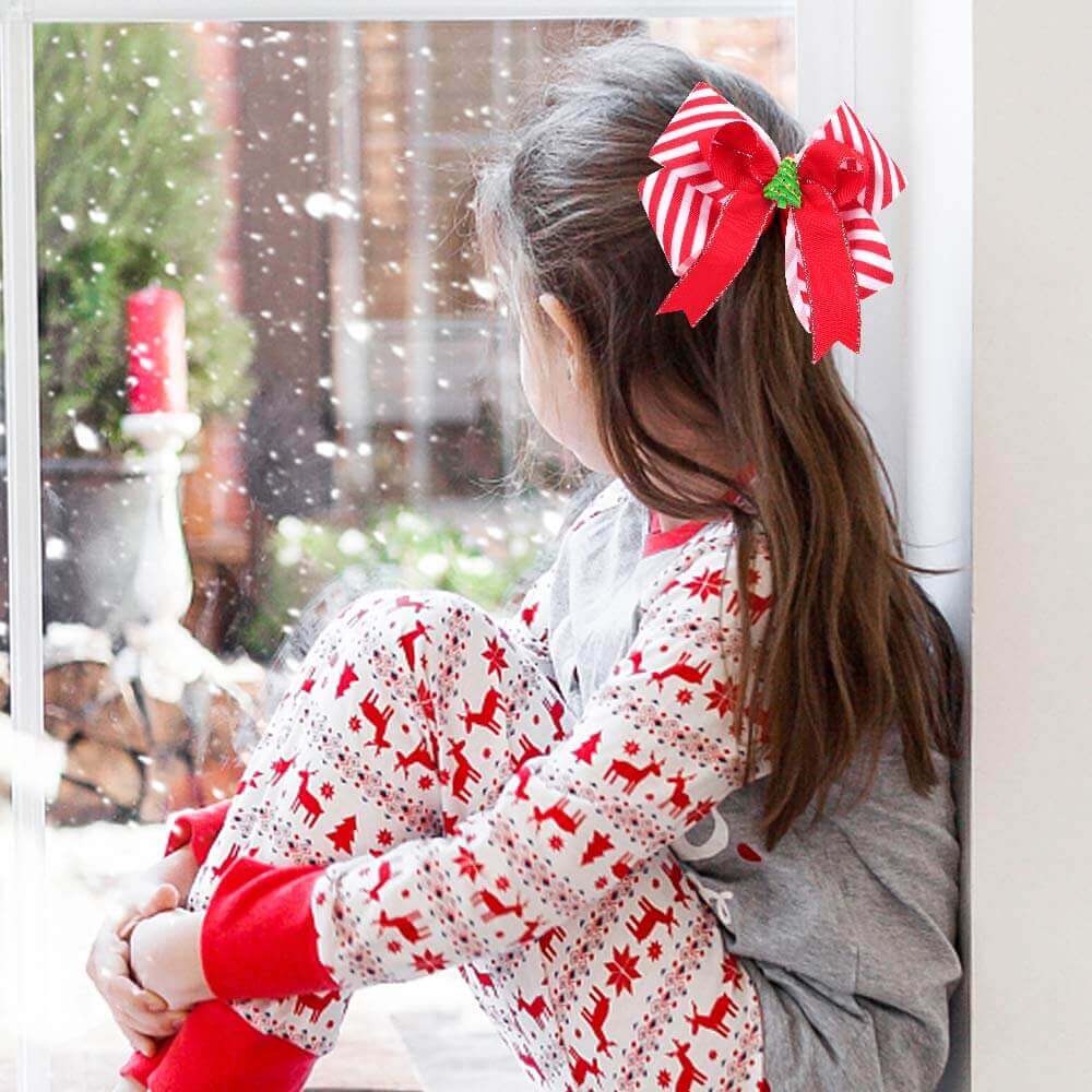 6'' Christmas Stripes Plaids Hair Bows