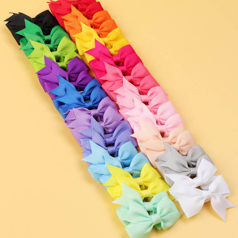 cnhairaccessories 40pcs 3'' Cute Ribbon Hair Bows for Girls