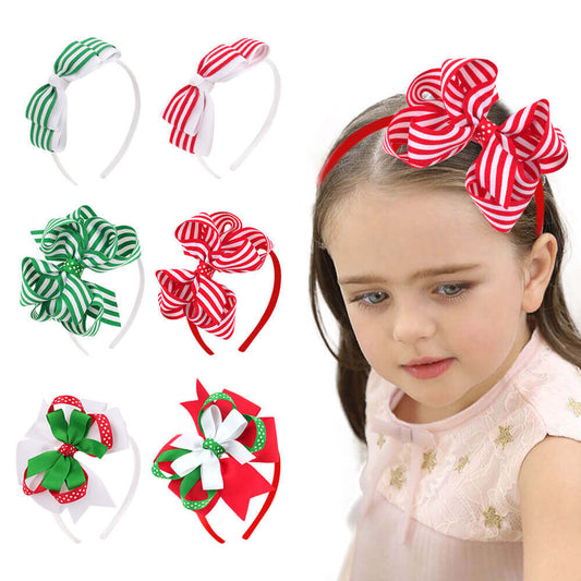 Large Bow Stripes Girl Hair Bands