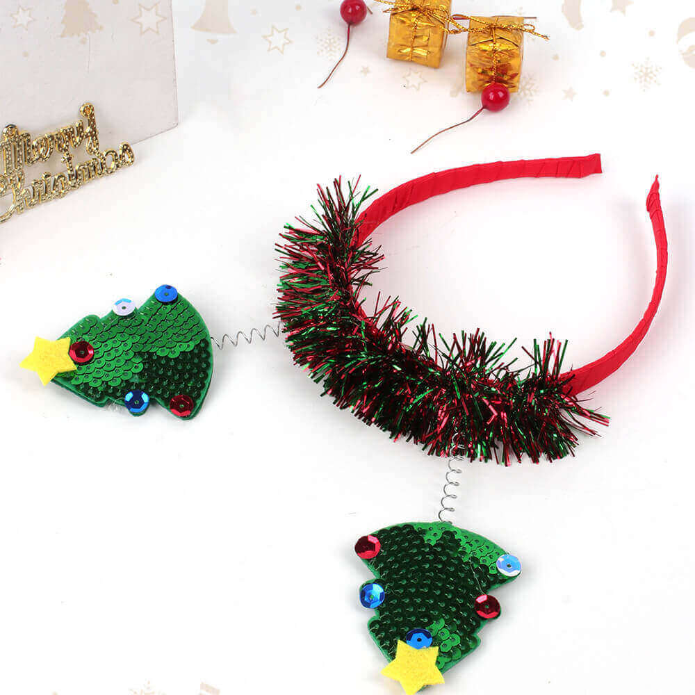Christmas Tree Sequin Headbands
