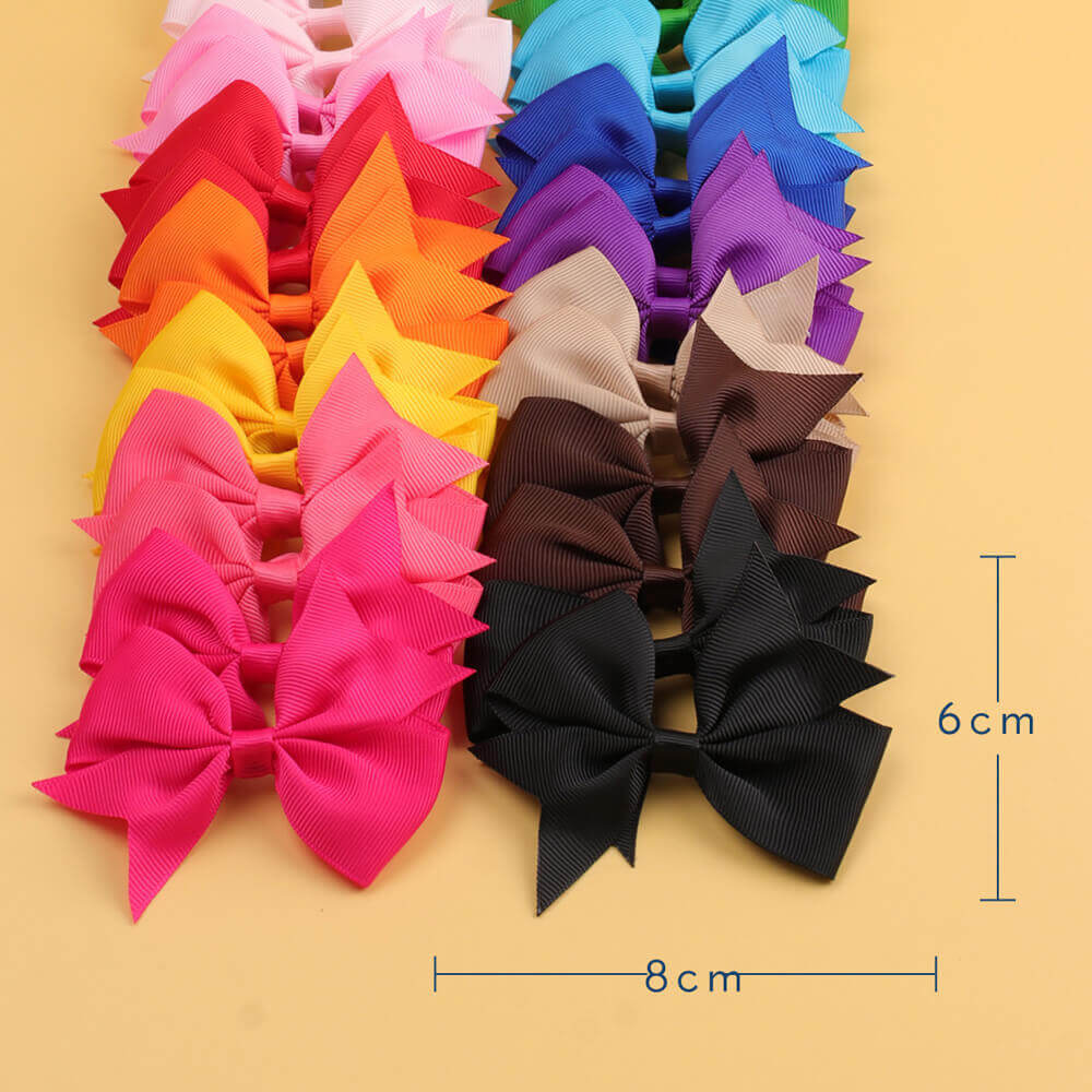 cnhairaccessories 40pcs 3'' Cute Ribbon Hair Bows for Girls