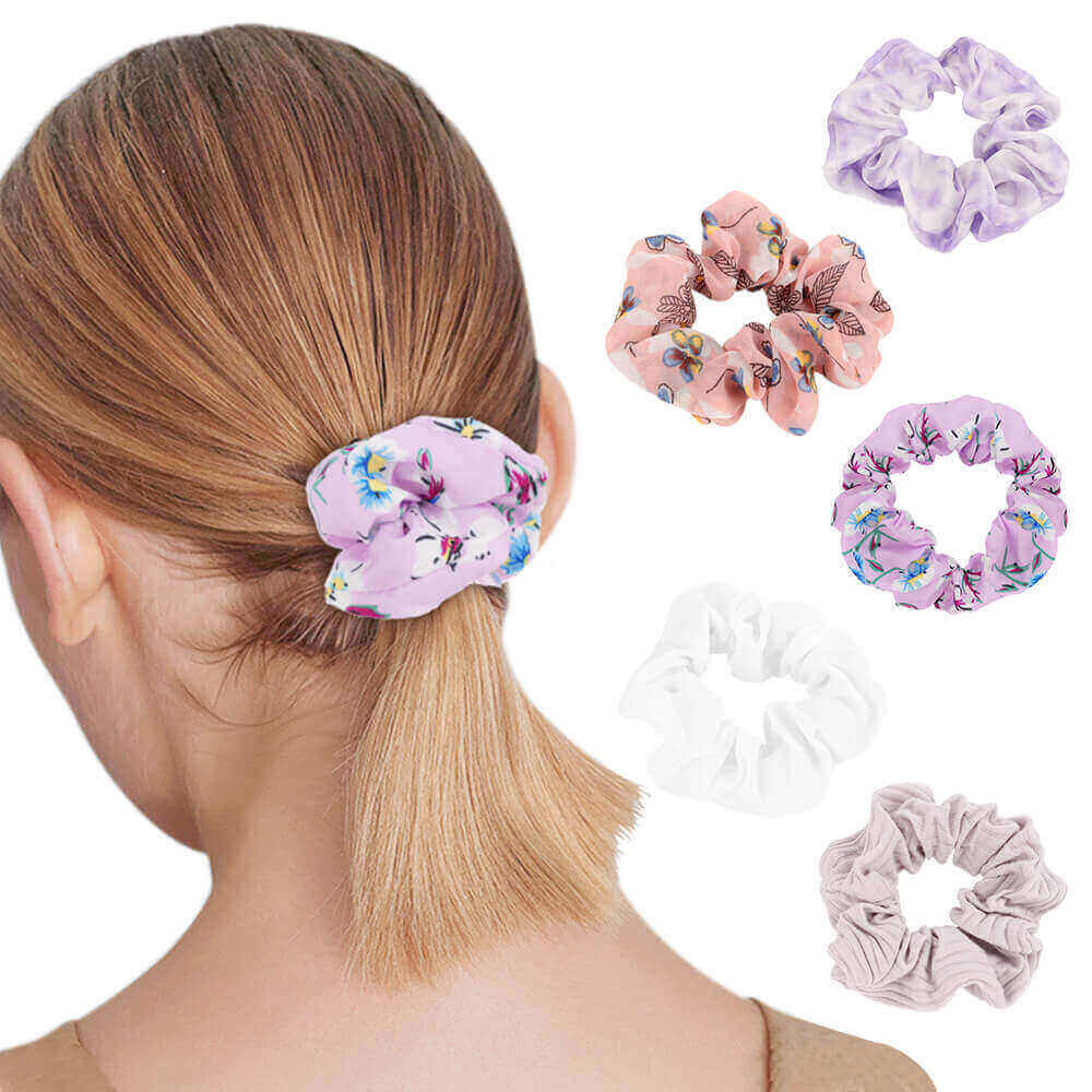 5PCS Floral Gradient Color Hair Ropes