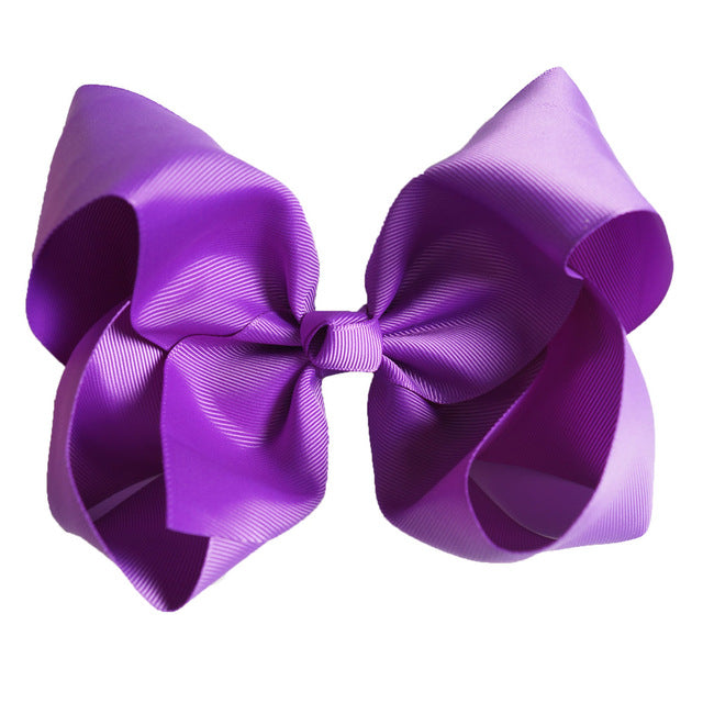 8 Inches Oversized Solid Color Hair Bows