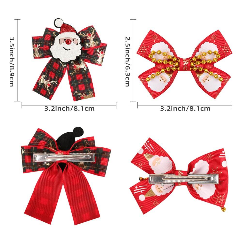 3'' Christmas Cute Hair Bows for Girls
