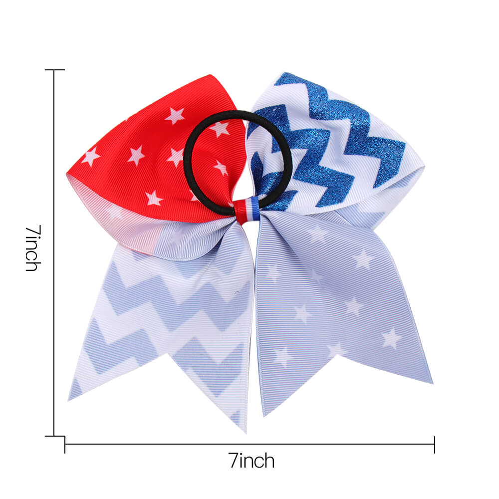 American Flag Cheer Bow