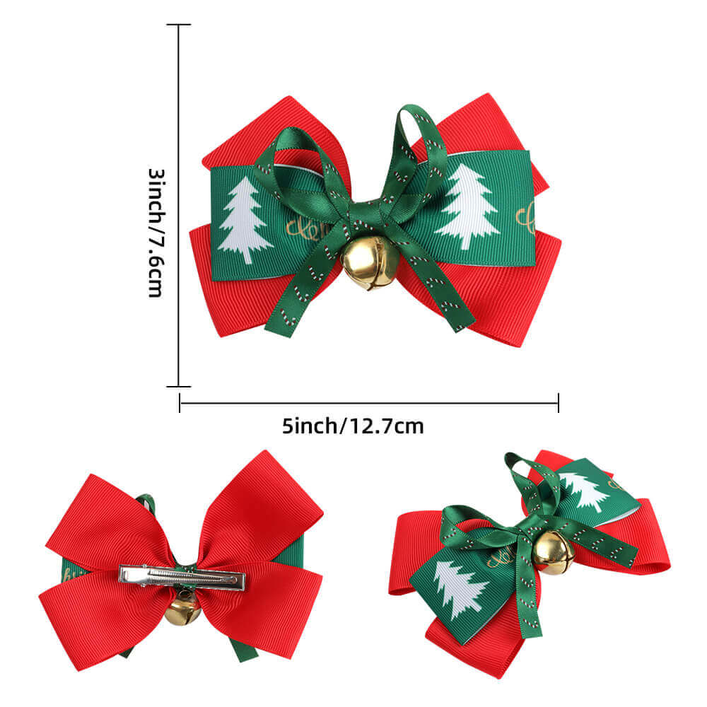5'' Golden Bell Christmas Hair Bows