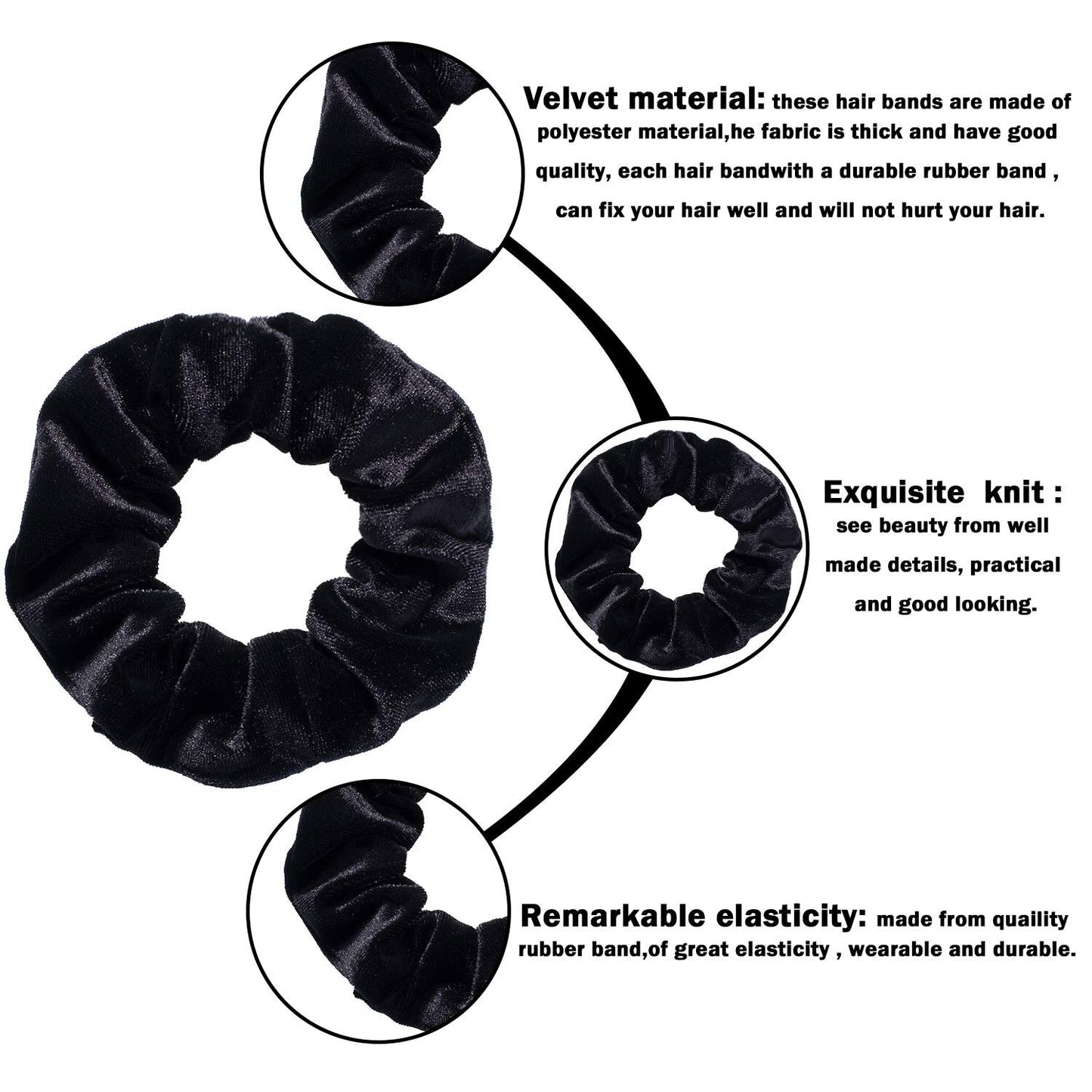 12PCS Velvet Hair Scrunchies for Women