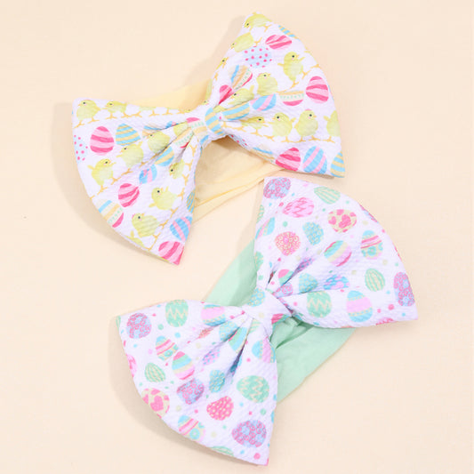 2PCS Easter Eggs Bullet Fabric Baby Headbands