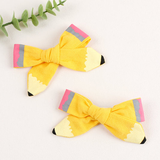 2PCS Cute Back to School Hair Bows