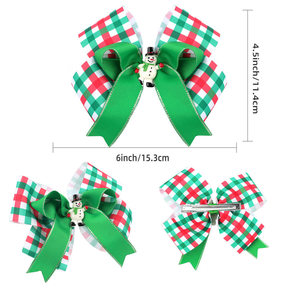 6'' Christmas Stripes Plaids Hair Bows