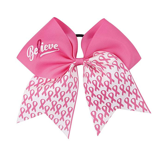 Large Breast Cancer Awareness Cheer Bows