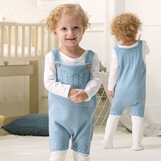 Solid Color Newborn Baby Knitted Romper