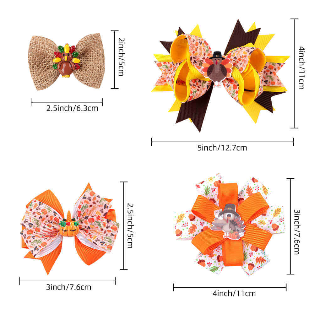 Thanksgiving Day Hair Bows