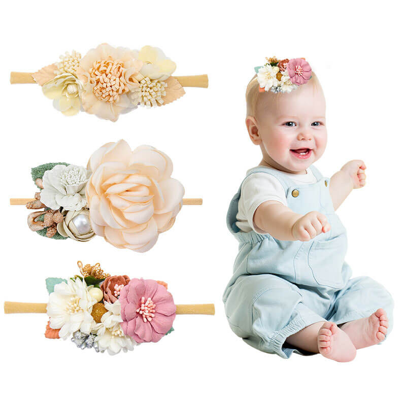 Baby Girl Pearl Flower Headbands