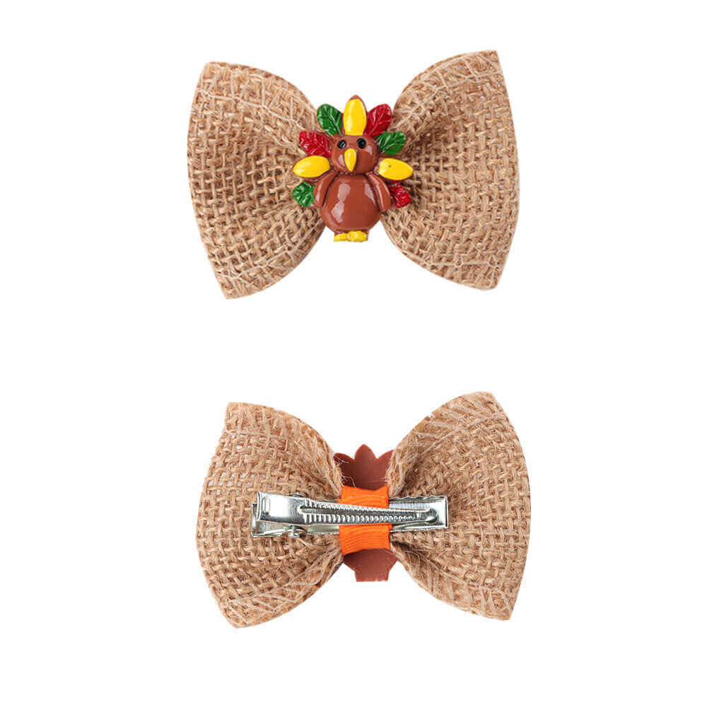 2PCS Thanksgiving Mini Linen Bows