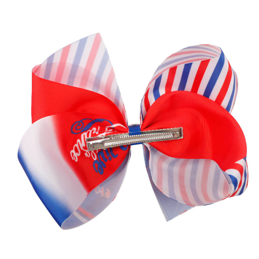 Big American Flag Hair Bows | Independence Day Hair Clips