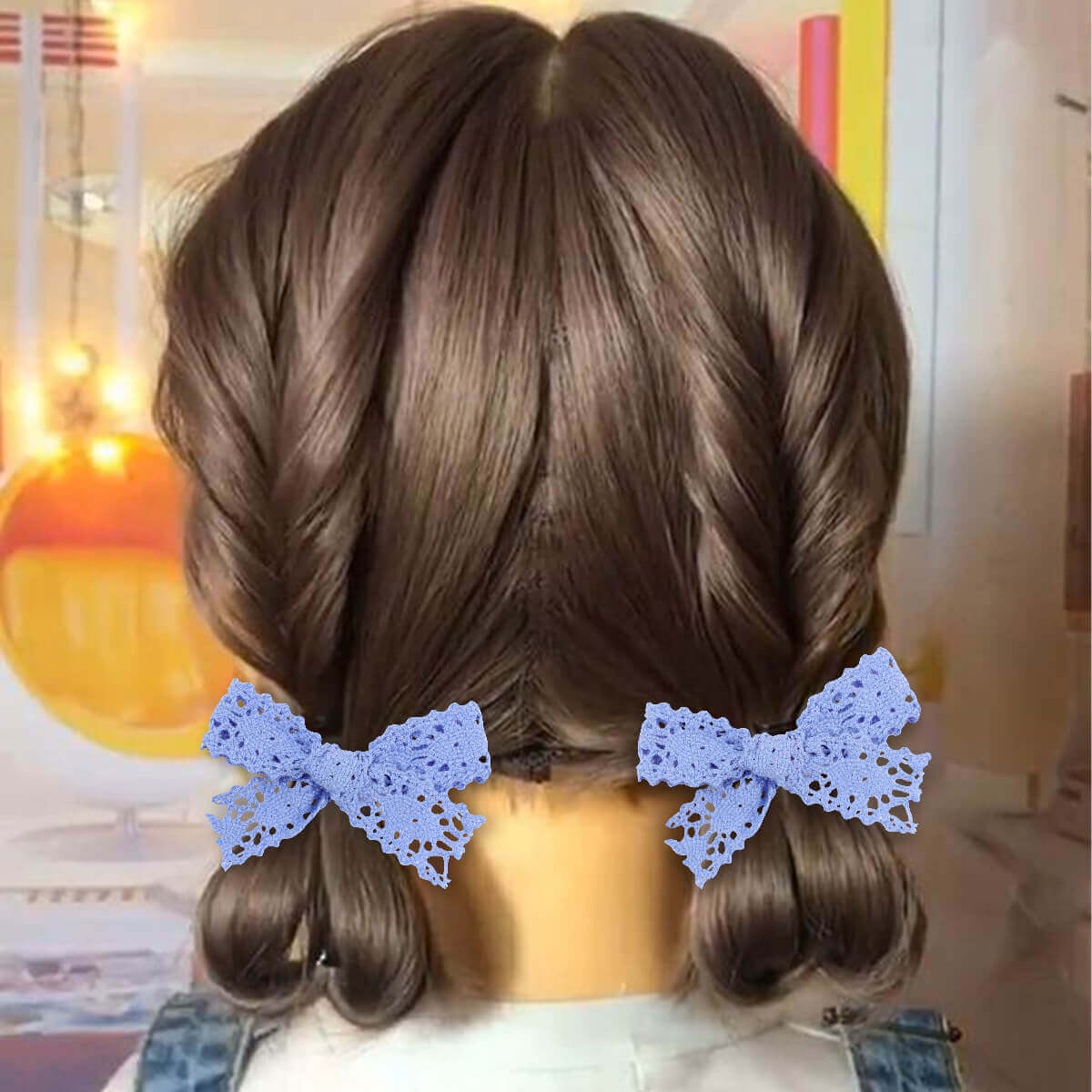 2PCS Lace Hair Bows for girls