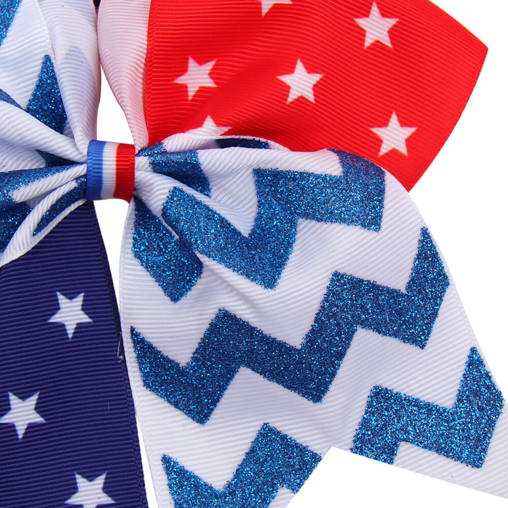 American Flag Cheer Bow