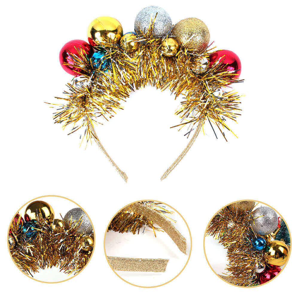 Christmas Ball Gold Decor Headband