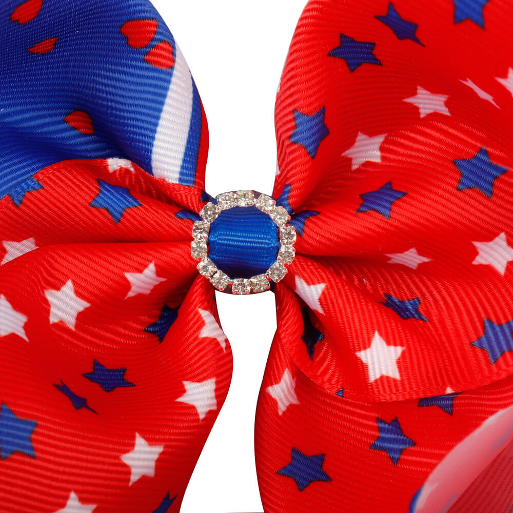 Big American Flag Hair Bows | Independence Day Hair Clips