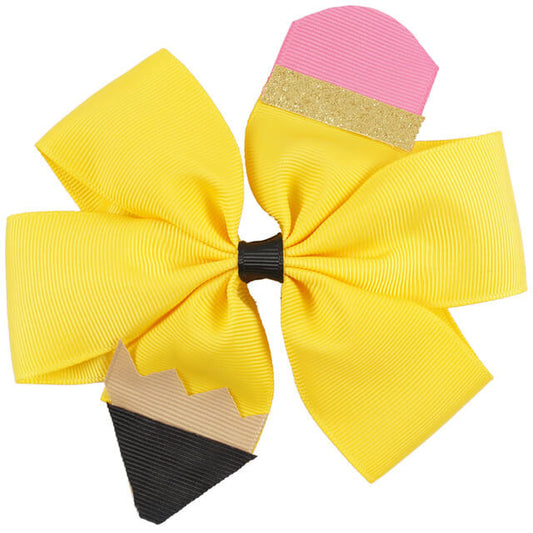 Hair Ribbons for Girls for Braids Barrettes Hair Clips Trendy Back To  School Pencil Hair Bow Clips Ponytail Holder Ribbon Hairgrips Cheer Hair  Bows